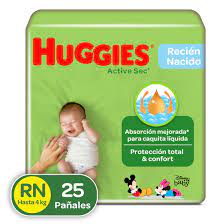 PAÑAL HUGGIES ACTIVE SEC RN/0 X25