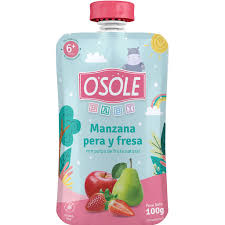 COMPOTA DE MANZANA PERA Y FRESA 100GR OSOLE