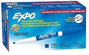 MARCADOR EXPO AZUL FINO X12