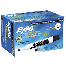 MARCADOR EXPO NEGRO  FINO X12