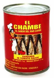 SARDINAS SALSA DE TOMATE EL CHAMBE 170GR