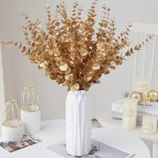 ESPIGA DE HOJAS CON CEREZOS DE NAVIDAD 72CM COLOR DORADO