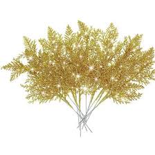 FLOR DE POISSENTIA NAVIDEÑA BRILLANTE 24*20CM COLOR DORADO